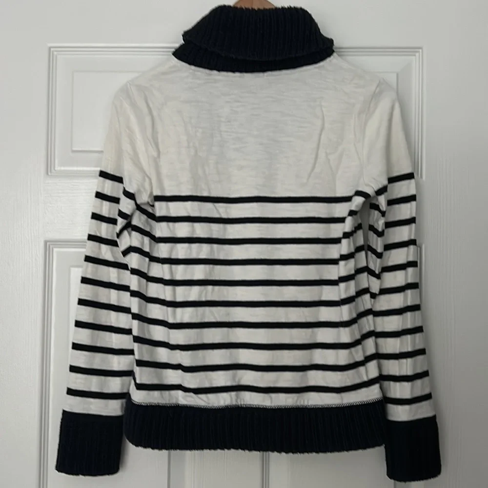 J. Crew Shawl-Collar Stripe Sweatshirt XS